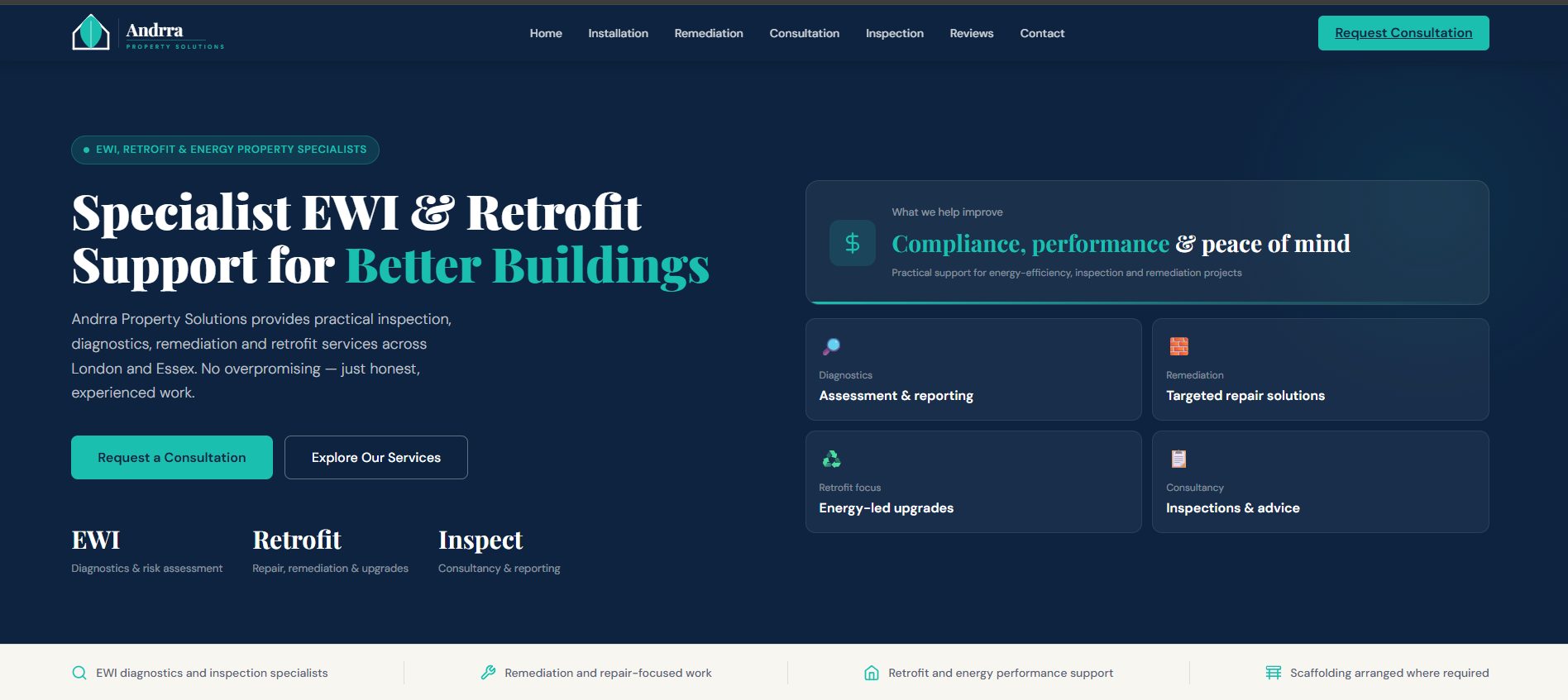 Andrra Property Solutions website
